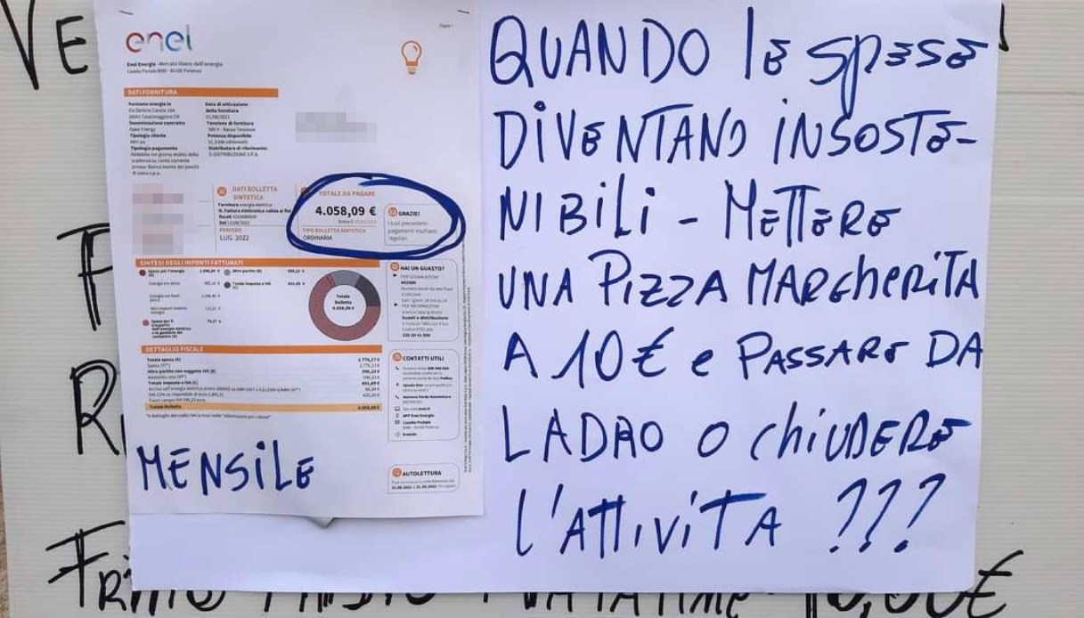 Insieme al conto della pizza anche la bolletta: scoppia il caso