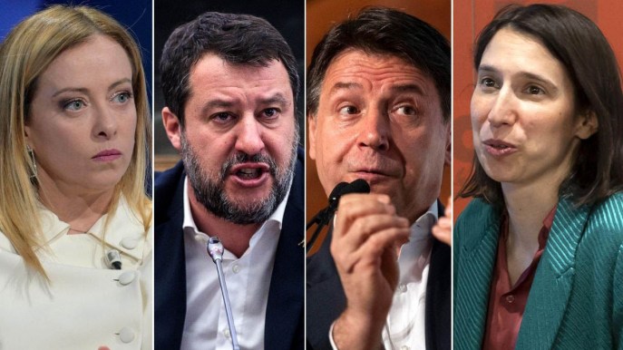 Sondaggi politici: FdI ancora sotto il 30%, guai per Schlein e Conte