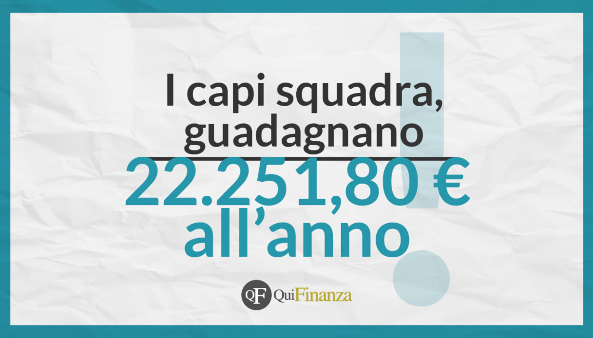Guadagno vigili fuoco caposquadra